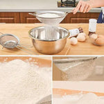 Merkloos Set van 3 roestvrijstalen zeefjes voor de keuken - Fijne mazen voor bakpoeder, pasta en rijst - 7 cm, 12 cm en 17,5 cm -