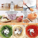 Merkloos IBBO Shop - Groentehakker - Handmatig - Multifunctioneel - Hakmolen - Groentesnijder - Met Eiren Mixer - Groen - 1.5L - Mandoline - Groente Hakker - Groente Snijder - Uienhakker - Spiraalsnijder -