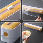 BORVAT Vershoudfolie & Aluminiumfolie Houder met Snijder - 37x7cm - Keuken Tool - Zwart/Wit by BORVAT
