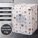 Borvat® Borvat® - Wasmachine hoes - Wasmachine hoover - Wasmachine beschermer - Wasmachine overtrek - Waterdichte bescherming - Wasdroger beschermhoes - S-62 x 60 x 83 cm - gelukkige oceaan -