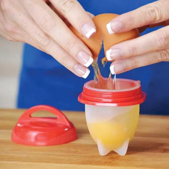 Merkloos Siliconen eierkoker - Egglettes - 6 stuks - Eieren koken zonder schaal - BPA-vrij ei mal - Herbruikbare eierkoker - Eierschaalloze - Kookvorm voor ei - scrambled eggs siliconen -
