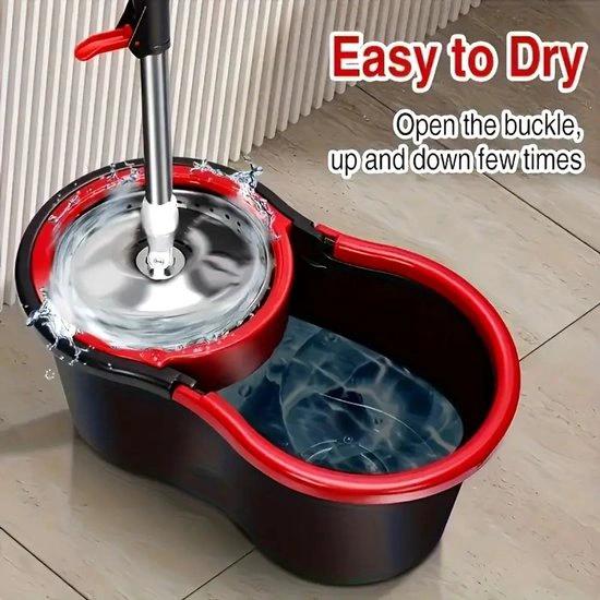 BORVAT® 360° Spin Mop systeem - Dweilsysteem - Mop - spinmop met en emmer- Dweilset - Mop set - Dweilstok by Borvat®