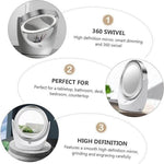 BORVAT Make-up Spiegel met LED Verlichting - 360° Draaibaar - 5x Vergroting - 3 Lichtstanden - Dubbelzijdig - Wit by BORVAT