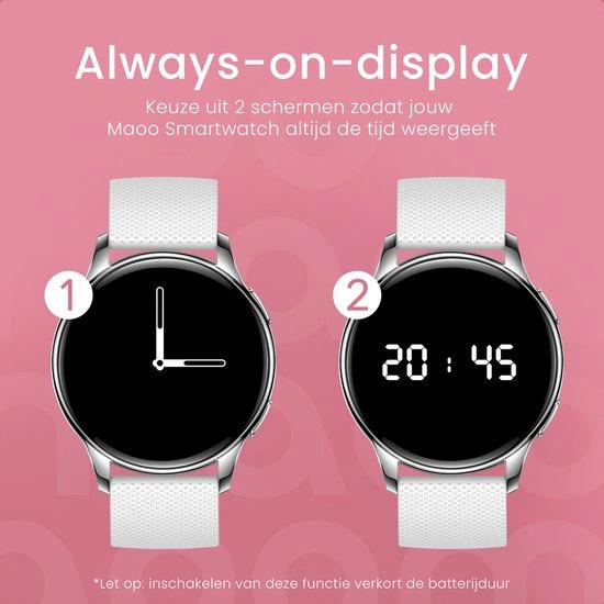 BORVAT Smartwatch Dames - Premium HD AMOLED Display - Android & iOS - Wit/Zilver by BORVAT