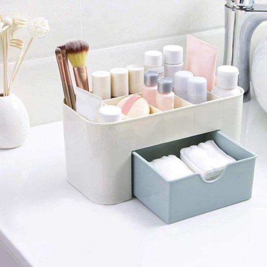 BORVAT Make-up Organizer met Lade - Cosmetica Opbergdoos - Bureau Organizer - Blauw by BORVAT