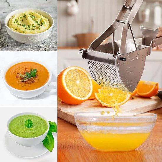 sopito Sopito aardappelpers, roestvrij staal, voor baby's en fruit, aardappelstamper voor romige pluizige aardappelpuree en levensmiddelenrecept -