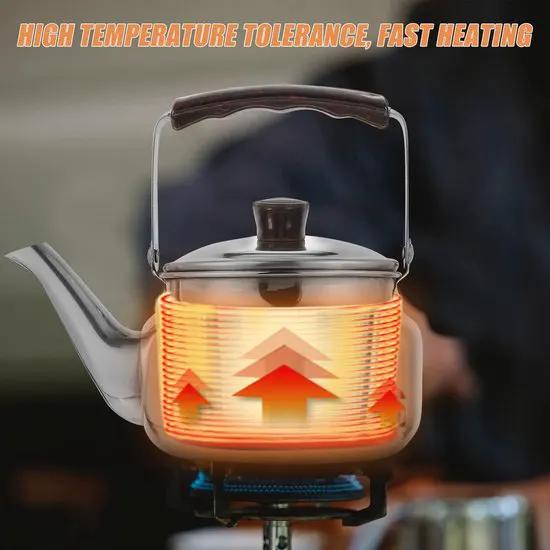 borvat IBBO® - Luxe RVS Kettle Theepot - 0.7 L - ketel Camping - Theepot - Waterkoker - Zilver -