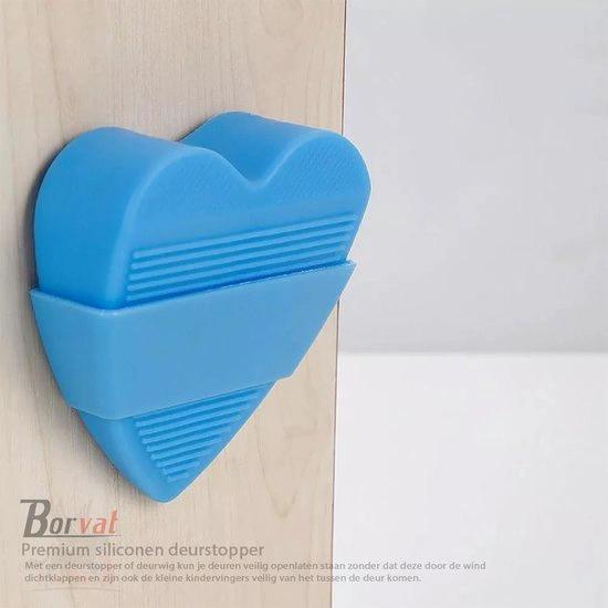 BORVAT Premium Siliconen Deurstopper - Voorkomt Deur Botsingen - Hangend - Eenvoudig te Installeren - Blauw by BORVAT