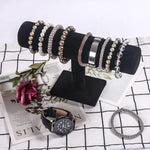 Merkloos Rek Voor Sieraden - Sieradenstandaard - Vertoon Huis Organiser Houder - Tafeltop Hangen Organiser - Armband houder - Sieradenstandaard - Geschikt voor sieraden, horloges en kettingen - 23×7cm - Zwart -