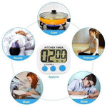 Merkloos 1x Digitale Kookwekker Wit - Groot Display - Magneet -