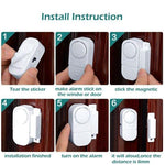 4x Draadloze Mini-Alarmen Set met Bewegingssensor - 4 Stuks - 95 dB - Inclusief Batterijen en Montageset | Pakket van 4 Magnetische Deur en Raam Sensor Alarmsystemen | Woningbeveiliging | Waarschuwings Alarm Tegen Inbrekers en Indringers by Merkloos