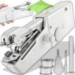 Merkloos Naaimachine elektrische mini met 3 draadspoelen, draagbare handnaaimachine met eenvoudig te bedienen, mini-naaimachine, handheld naaiset, reisnaaiset, thuis naaiset, handnaaimachine, wit -