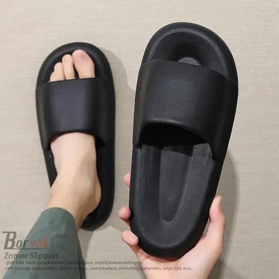 Borvat® Borvat® - Zomer Slippers Wolky Dichte Slippers Paar Thuis Outdoor Slipper Zomer Strand Slaapkamer Schoenen Dames Slippers Dikke Bodem Sandalen - Unisex - Licht groen - Maat 38-39 -