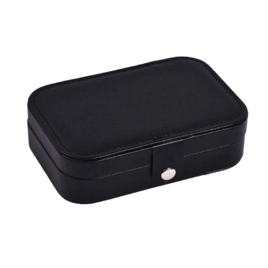 Merkloos Sieradendoos 6 Compartimenten | Chique Sieradenbox voor Juwelen | Sieraden | Oorbellen | Ketting | Armband | Zwart -