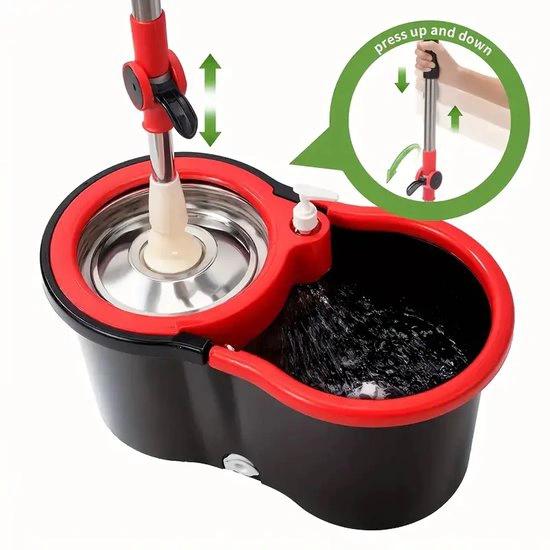 BORVAT® 360° Spin Mop systeem - Dweilsysteem - Mop - spinmop met en emmer- Dweilset - Mop set - Dweilstok by Borvat®