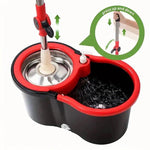 BORVAT® 360° Spin Mop systeem - Dweilsysteem - Mop - spinmop met en emmer- Dweilset - Mop set - Dweilstok by Borvat®