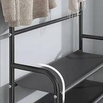 Borvat® Borvat® | Staande Design Garderoberek Kapstok Rek Met Schoenenrek 14 Kleding Haken Hangers - Klerenhanger Hangrek - Garment Racks Wonen & Interieur