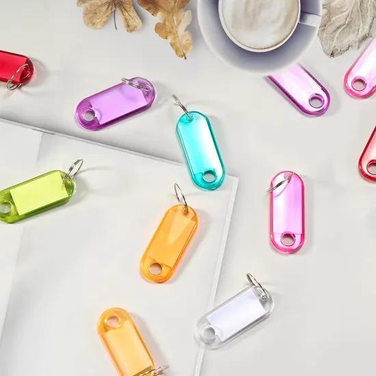 IBBO IBBO® - Sleutel labels - Keychain verschillende kleuren - Key tag sleutelhanger - Sleutel onderscheider - Sleutels organiseren - Sleutelhouder - Sleutelhanger - Sleutellabels - Openklapbaar - Bagagelabels - Reislabel - Sleutelhanger - 100 stuks -