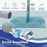 Borvat® Borvat® | 3-in-1 Handy Mop - Dweilsysteem met Emmer en Wringer - Vloerwisser - Vlakke Dweil - Groen - Mops Huishouden & Schoonmaak
