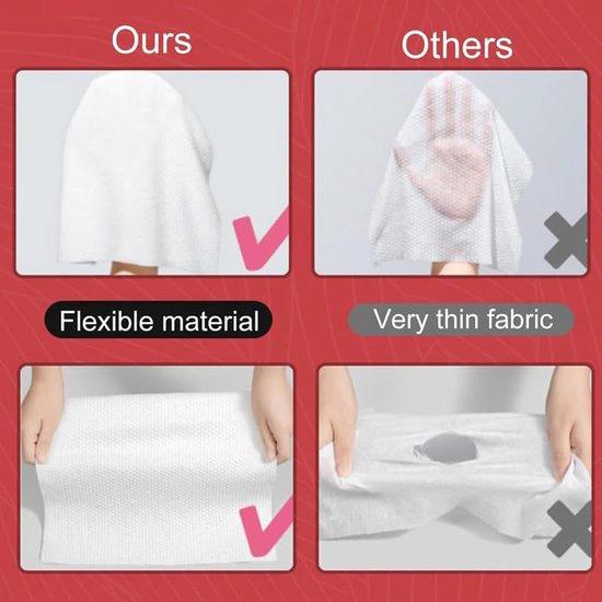 borvat IBBO® - 14 Gecomprimeerde Doekjes - 14 stuks - Compressed Towels - Hygienische Vochtige Doekjes - Wegwerp Gezichtsdoekjes - Gecomprimeerde Gezichtsdoekjes - Vakantie - Groot 28x24 mm - Wit -