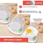 Merkloos Keukenweegschaal - Inclusief Batterijen – 1 gram tot 5 kg - Wit -