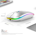 Borvat® Borvat® - Oplaadbare draadloze muis Computermuis Ergonomische USB-muis Stille muis met achtergrondverlichting RGB-muizen voor laptop-pc - Zwart -
