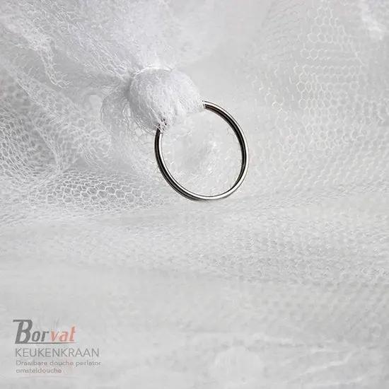 Borvat® Ronde klamboe voor 1 of 2 personen – Wit muskietennet met haak en metalen ring – Perfect tegen muggen -
