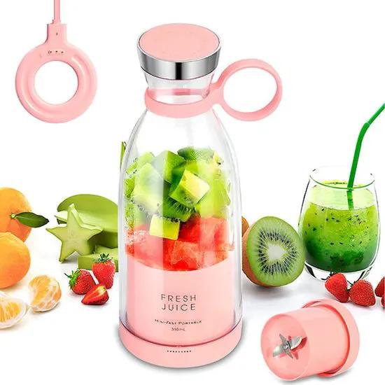 Borvat® BORVAT® - Roze Draadloze Blender To Go | Smoothie Maker voor Onderweg - Draagbare Mini blender -