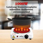 Borvat® Pluto® - HOMELUX - Elektrische kookplaat - Warmhoudplaat - draagbaar -1500W - camping - Wit -