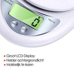 Merkloos Keukenweegschaal - Inclusief Batterijen – 1 gram tot 5 kg - Wit -
