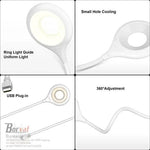 Borvat® Borvat® - Bureaulamp voor Laptop en PC - Wit en Ovaal- Flexibel en Helder - Met LED USB Aansluiting -