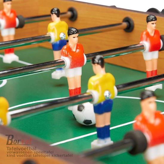 Merkloos Borvat® - voetbaltafel - Tafelvoetbal volwassenen - speeltafel kind - voetbal tafelspel - kickertafel - tafelvoetbal - groen/bruin -