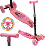 Borvat® IBBO 3 wiel scooter - Kinderstep met in hoogte verstelbaar stuur - Opvouwbare, driewielige, gloeiende balansscooter - Jongens/Meisjes - Roze - Autoped - Scooter -
