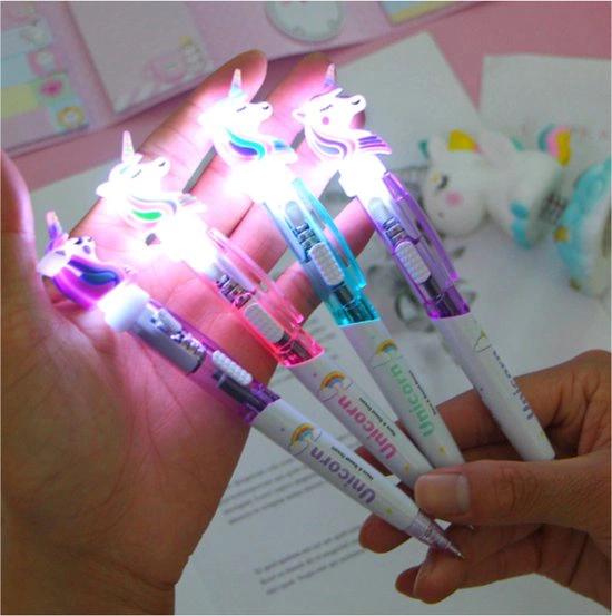 Jawes- Lichtgevende eenhoorn balpen- 4 stuks- Unicorn- Pen- Lichtgevend by Jawes
