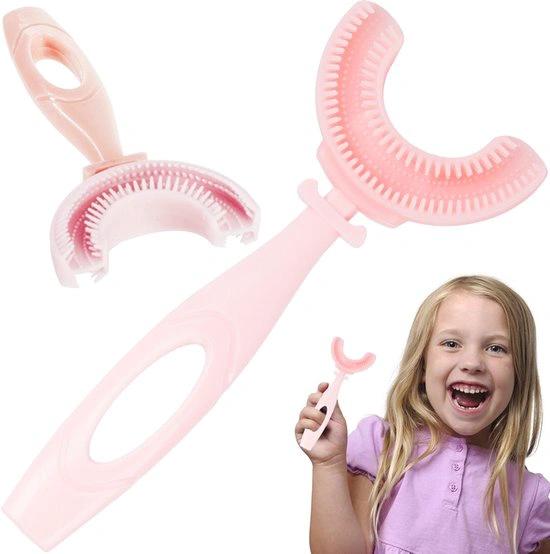 BORVAT Siliconen Tandenborstel voor Kinderen - U-Vorm 360° Bijtringen by BORVAT