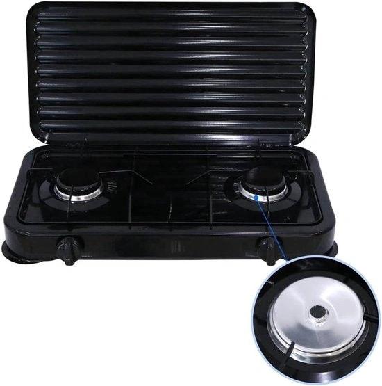 Borvat® Borvat® Gasstel 2 Pits – Compact kooktoestel voor – Krachtige gaskookplaat – Ruimtebesparend ontwerp-Zwart -