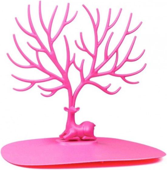 BORVAT Sieradenhouder Hertengewei - Sieraden Display Boompje - Oorbellen Houder Standaard - Roze by BORVAT