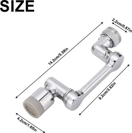 Merkloos Kraan Verlengstuk Waterbesparend - 2 stuks - 1080 Graden Draaibaar - Kraankop - Opzetstuk - Sproeikop - Universeel - Keuken - Badkamer - Douche - Zwenkbaar - Roterend - Afwassen - Flexibel - Kraan Opzetstuk - Verlenger - Opzet - Sproeier -