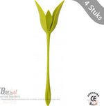 Borvat® Borvat® - servet houders voor tafels plastic twist bloemknoppen servethouders met groene steel voor het maken van originele tafelarrangementen - Set van 4 -