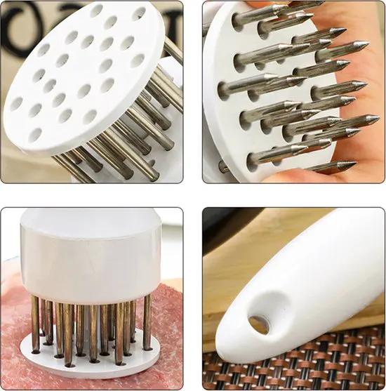 Merkloos Multi Naald Vleesvermalser - Vleesprikker - Handprikker Vlees - Meat Tenderizer - Maak uw vlees heerlijk mals - Zwart -