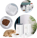 Huisdierenvoeder - Voedseldispenser - Droog Voedsel - Automatische Waterdispenser - Voer voor Honden/Katten - Hond - Kat - 2 stuks - BPA-vrij - Wit by Merkloos