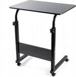 Merkloos Hoogte Verstelbare Bijzettafel Sofa Tafel Laptop Wielen Zwart - Mobiele Laptop Roltafel voor Tablet Groef Computerbureau -
