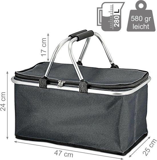 Opvouwbare Koeltas Winkelmand 30L - Thermisch Geïsoleerd - Donkerblauw by BORVAT