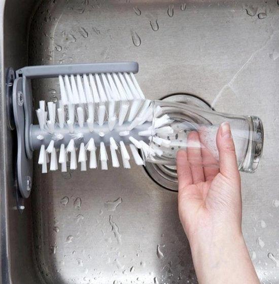 IBBO IBBO® - Spoelborstel voor glazen en bestek - Afwasborstel voor glazen - koppen - mokken - wijnglazen - bierglazen - bar - Handige Keuken tools -