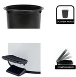 spirella SPIRELLA Adelar Pedaalemmer 3L Wit - Softclose Pedaalbak met Uitneembare Binnenemmer - Matstaal - Ø16,8x25cm - Moderne Badkamer Prullenbak -