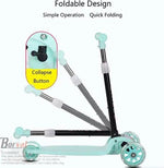 Borvat® Borvat® - Opvouwbare Driewielige Kinderscooter met LED Wielen - Verstelbaar Stuur, Lichtgewicht & Veilig - Voor Kinderen 3-8 Jaar - Groen -