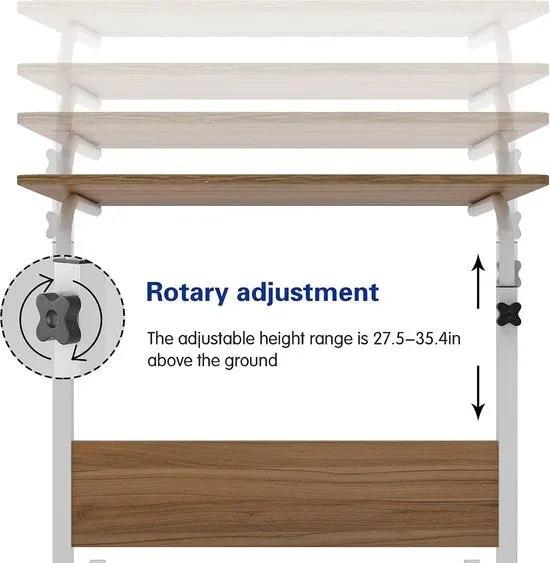 Merkloos Hoogte verstelbare laptoptafel met wielen - Sogesfurniture BHEU-05#3-N - voor bed en sofa -