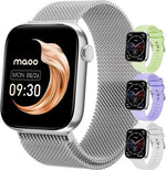 BORVAT ProWatch AMOLED Smartwatch Dames & Heren - Milanese + 3 Siliconen Bandjes - Zilver by BORVAT