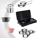 Borvat® Borvat® Gasstel 2 Pits – Compact kooktoestel voor – Krachtige gaskookplaat – Ruimtebesparend ontwerp-Zwart -