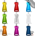 Borvat® Borvat® | Waterfles - drinkfles - sportbidon opvouwbaar - kunststof - schroefdop - karabijnhaak - 2 Stuks - Hydration Bags Sport & Fitness